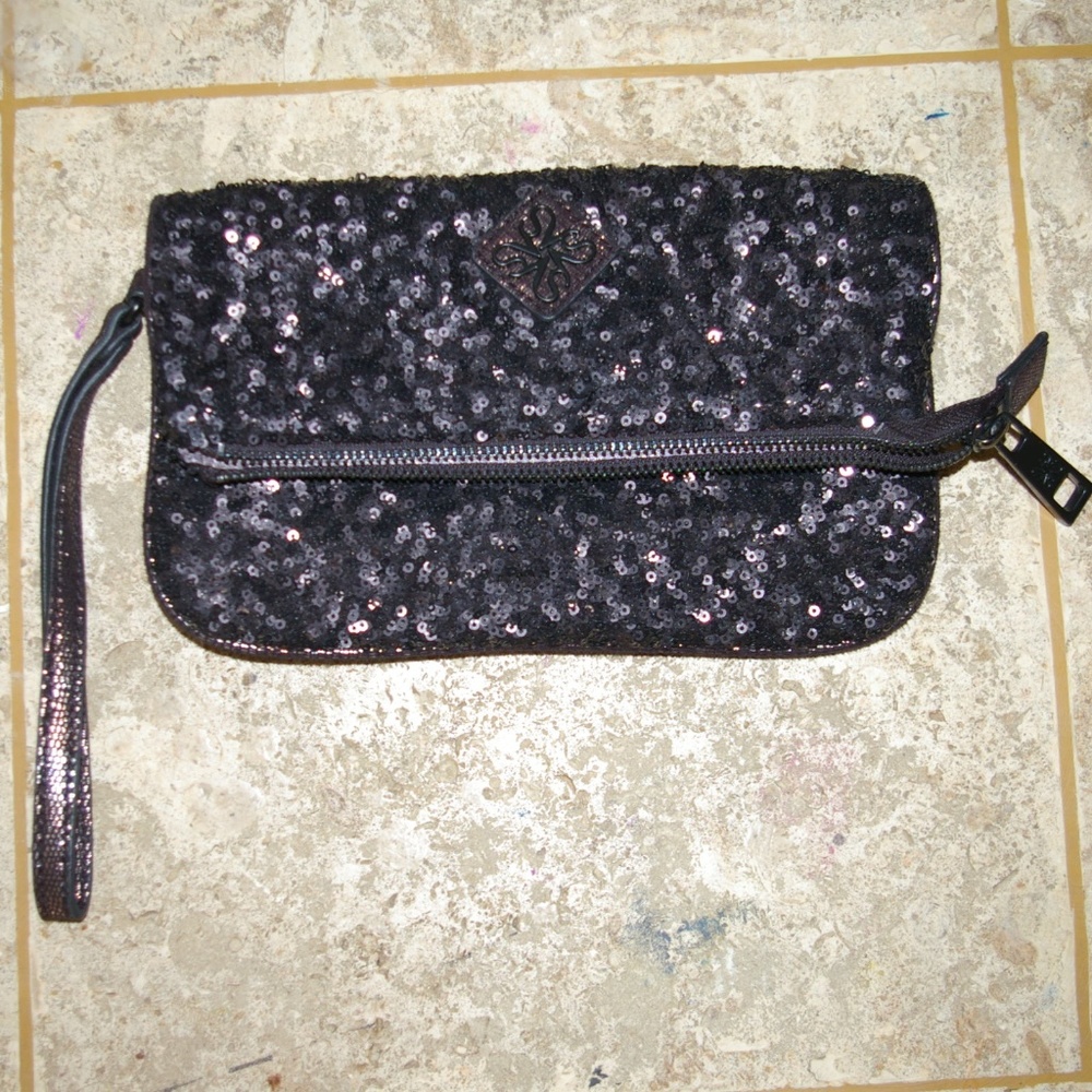 Women's Sequin Foldover Clutch Bag Wristlet